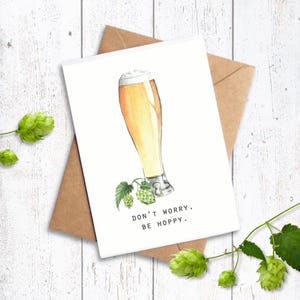 Carte de bière, Carte de fin gourmet, Bière, Carte de correspondance pliée, Aquarelle, Illustration de nourriture, Encouragement, Papeterie, Cartes de voeux, Cartes de correspondance
