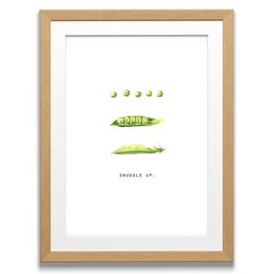 Pea Pod Art, Sweet Pea Print, Love Art, Watercolor, Food Illustration, Kitchen Art, Inspiration, Art Print, 8x10