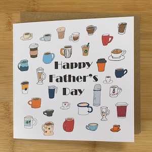 Vaderdagkaart, koffie, koffieliefhebberkaart, vader, vader, vaders