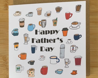 Father's day card, coffee, coffee lover card