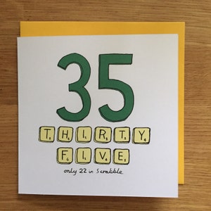 35th birthday card / 35th / scrabble / 35 image 1