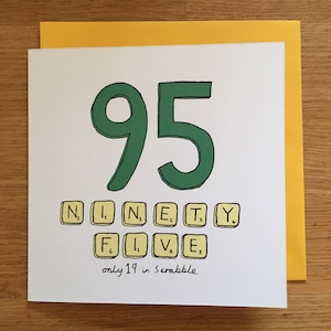 95 Jahre Geburtstagskarte / 95/ 95 Jahre Scrabble /
