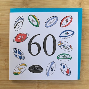 60.Geburtstagskarte, Rugby,