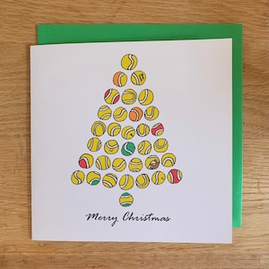 Carte de Noël tennis, carte de Noël homme, arbre de Noël tennis, carte de Noël, carte de vacances