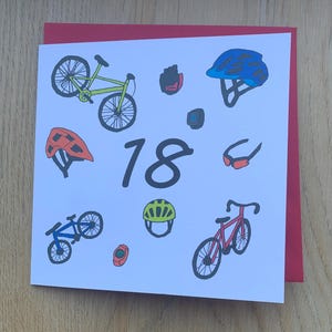 Carte de 18 ans, cyclisme, cycliste, vélos, vélo, homme, lui, sportif, 18 ans, dix-huit ans