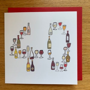 40. Geburtstagskarte / 40 Karte / 40. Karte / Wein / Weinkarte