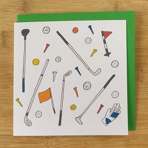 Tarjeta de golf, tarjeta de cumpleaños masculina, golf, tarjeta de felicitaciones deportivas, regalo para amantes del golf