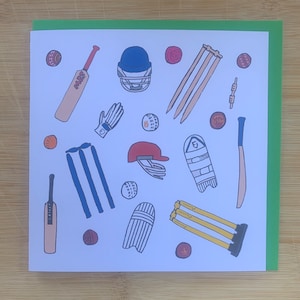 Carte de cricket, carte de joyeux anniversaire de cricket