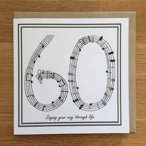 60e verjaardagskaart/muziekkaart/zangkaart/zestig