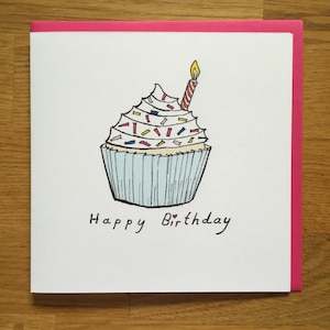 Wenskaart Verjaardagskaart / Komedie / Nieuwigheid / Grappig / Humor /cupcake