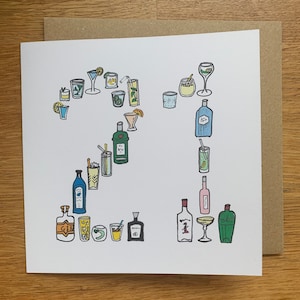 Tarjeta de cumpleaños número 21 de ginebra, tarjeta de cumpleaños número 21, tarjeta de ginebra, veintiuno, 21, veintiunos