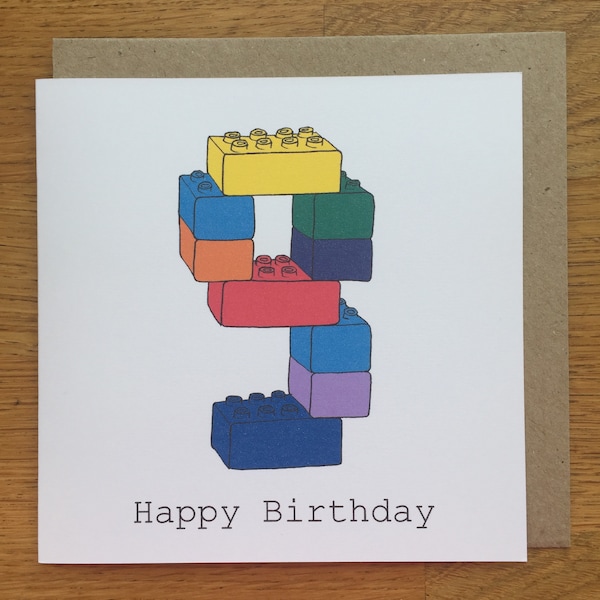 9th birthday card, 9, 9 card, nine, nith Card