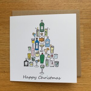 Gin-kerstkaart, gin-kaart, gin, kerstkaart, gin-kerstboom