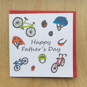 Vaderdagkaart, fietsen, wielrenner, fietsen, fiets, man, hem, sportieve vader, vaders, vader