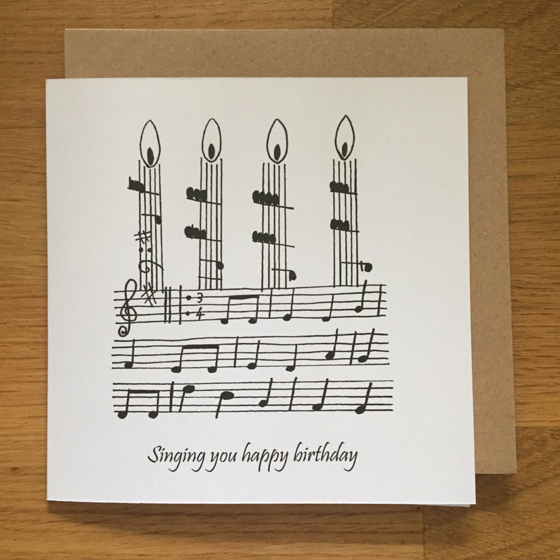 Geburtstagskarte, Happy Birthday Karte, Musik, Gesang, Chor Etsy.de