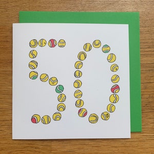 50er jahre geburtstag karte männer /männchen Tennis 50