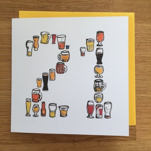 21, carte d'anniversaire, carte de bière, homme, mâle, vingt et un 21 vingt et unième