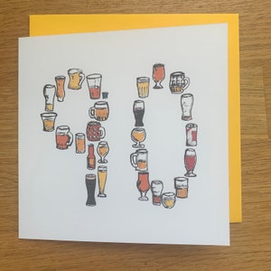 90e verjaardagskaart, 90e, 90, negentigste verjaardagskaart, bier