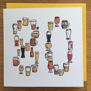 80 verjaardagskaart, tachtig, tachtig 80e, bier mannelijke man