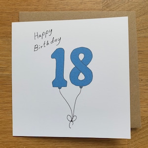 18ème anniversaire, 18 ballons, carte d'anniversaire pour hommes,