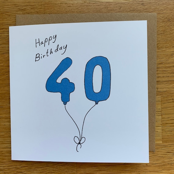 Biglietto di auguri personalizzato per il 40° compleanno - Biglietto di auguri con macaron - Biglietto di auguri per lei - Biglietto di auguri con torta - Biglietto di auguri per la