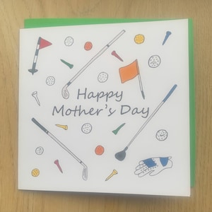 Moederdagkaart, golf, golf, sportgroetkaart, cadeau golfliefhebber, moeder, moeder. Moeder