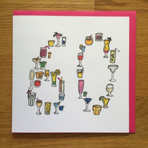 60 biglietti d'auguri cocktail carta da bere sessantesimo sessanta sessantesimo
