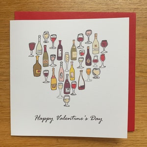 Valentijnsdagkaart, wijn, wijn Valentijnsdagkaart,