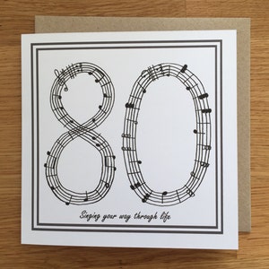 80e verjaardagskaart / 80e/ 80e verjaardagskaart. Zingen