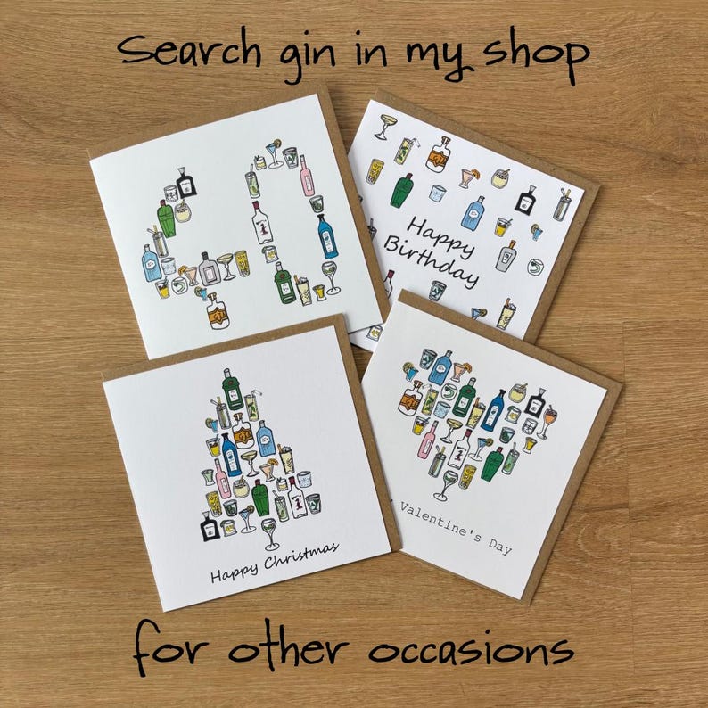 50th birthday card/ 50 card/ gin/ gin card image 8