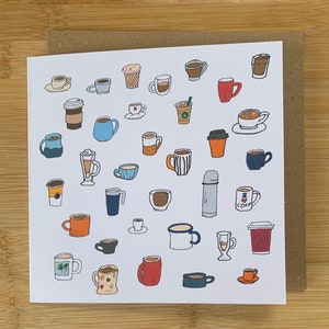 Cartão de aniversário de café/cartão de feliz aniversário/café/para ele/para ela
