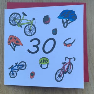 Carte d'anniversaire, cyclisme, cycliste, vélos, vélo, homme, lui, sportif, 30 ans, 30 ans