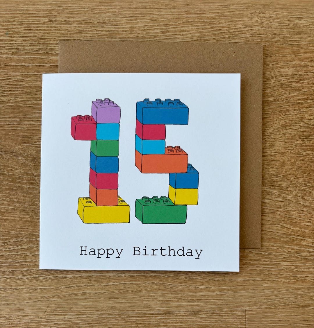 15th Birthday Card, 15, Fiveteen, Fiveteenth, Sporty, Boy, Blocks - Etsy