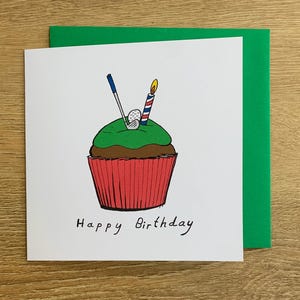 Cartão de golfe, cartão de aniversário masculino, golfe, cartão de felicitações esportivas, presente para amantes do golfe, cupcake, para ele, masculino, pai, tio, namorado, irmão