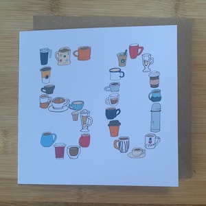 50.Geburtstagskarte / 50 Geburtstag / Kaffee / Kaffeeliebhaber