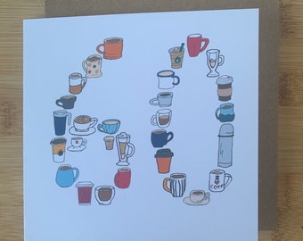 60th birthday card / coffee / coffee card / sixty