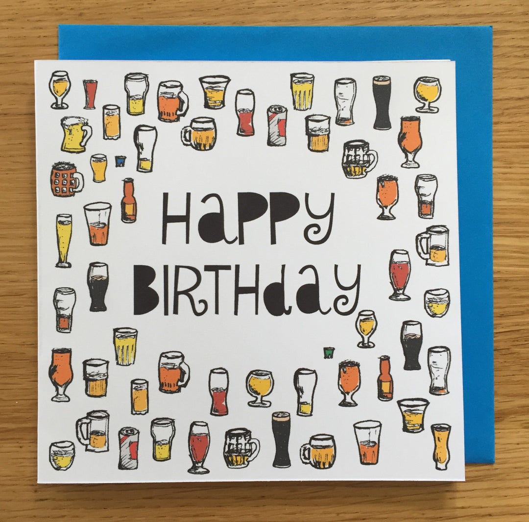 Birthday Card/ Happy Birthday Card/ Beers - Etsy