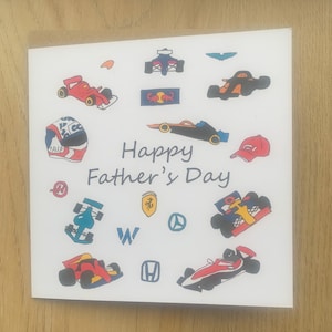 Vatertagskarte, Formel 1, F1, formelle Eins, Rennwagen, Auto, Karten, für ihn, männlich, Papa, Motorsport, Papa, Väter, Vater