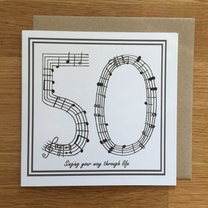 Carte des 50 ans / carte musicale / carte chantée / fithy