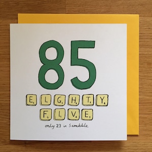 Tarjeta de cumpleaños 85 / 85 / 85 / scrabble /