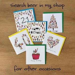 21 birthday card, beer card, male, man, twenty one 21st twenty firsts image 8