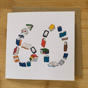 60er Geburtstagskarte, 60 Karte, Buch Karte, Buch Liebhaber