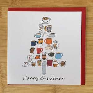 Kaffee Weihnachtskarte, Kaffeekarte, Weihnachtskarte, Kaffee