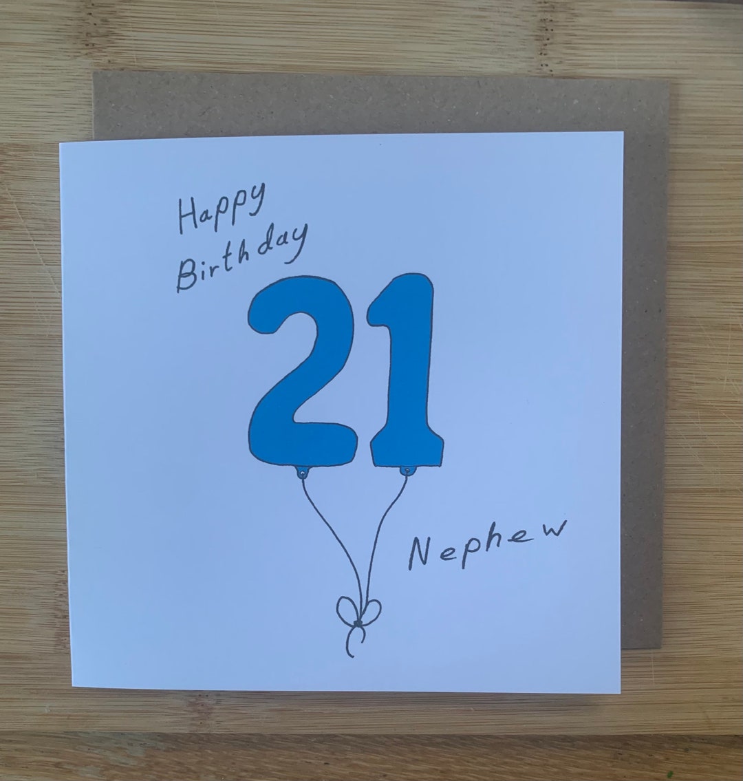 21 Birthday Card, Nephew, Male, Man, Twenty One, 21st Twenty Firsts - Etsy