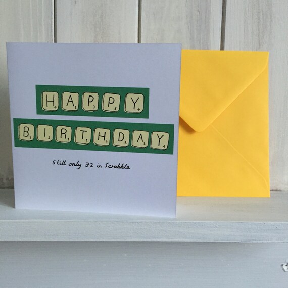 Carte Danniversaire Carte De Joyeux Anniversaire Scrabble Etsy