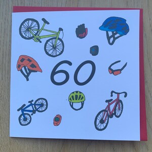 Carte du 60e anniversaire, cyclisme, cycliste, vélos, vélo, homme, lui, sportif, 60 ans, soixante