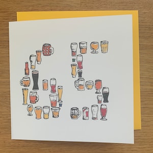 65e carte d'anniversaire/65 carte/soixante-cinq/bière