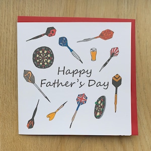 Carte de fléchettes pour la fête des pères / papa / pour lui / sportif / pères, pères