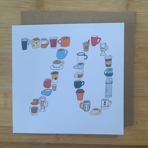 Carte 70e anniversaire, 70e anniversaire, café, amateur de café