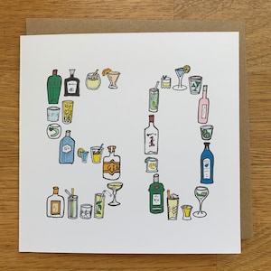 50.Geburtstagskarte/ 50 Karte/ Gin/ Gin Karte